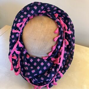 Aerie Navy and Pink Geometric Scarf